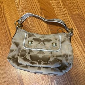 Coach signature gold shoulder purse